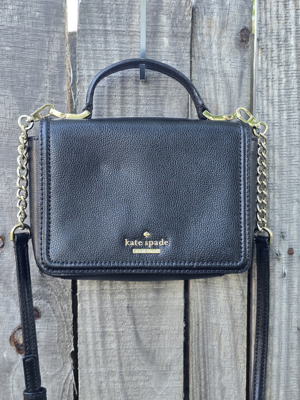 kate spade Black Leather Crossbody Satchel